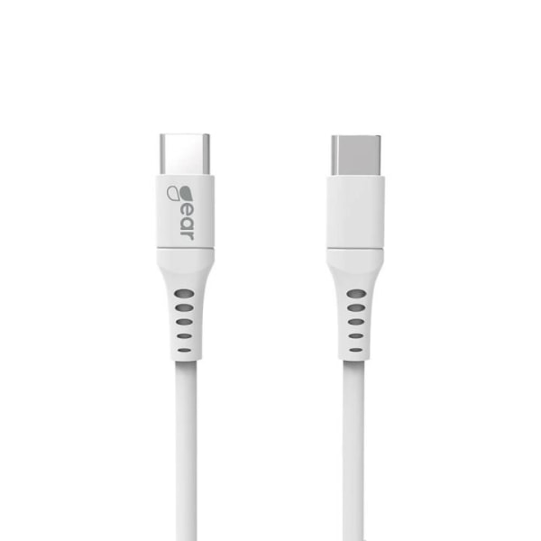 GEAR Ladekabel USB-C til USB-C 2.0 1m Hvid Rund Kabel