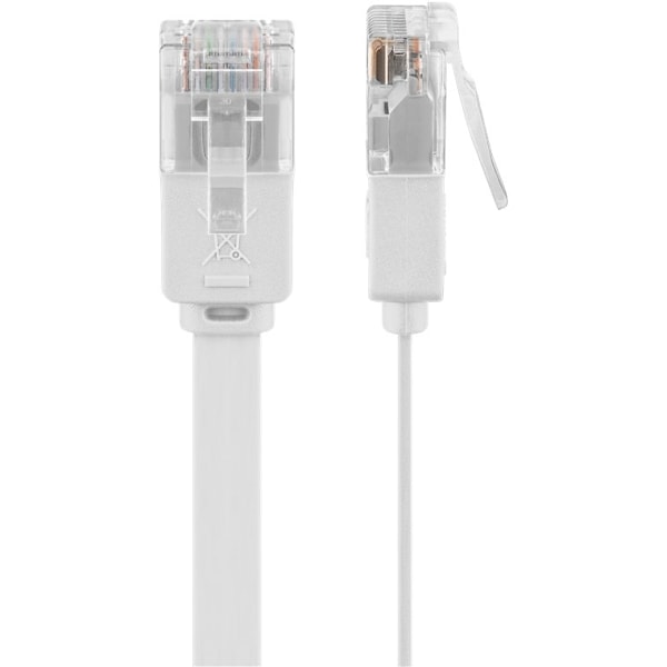Goobay CAT 6 platt patchkabel, U/UTP, vit kopparledare (CU)