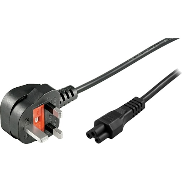 DELTACO apparatkabel, 3-pin för notebook, BS 1363 - rak C5, 3m (DEL-109F-UK)
