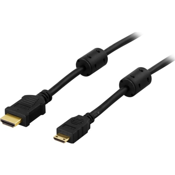 DELTACO HDMI-kaapeli, v1.4+Ethernet, 19-pin u-Mini u, 1080p,musta, 3m