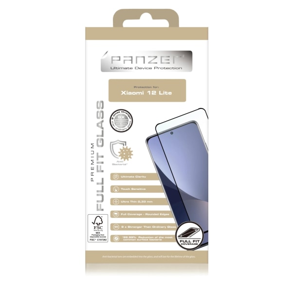 panzer Xiaomi 12 Lite Full-Fit Sort Transparent,Svart