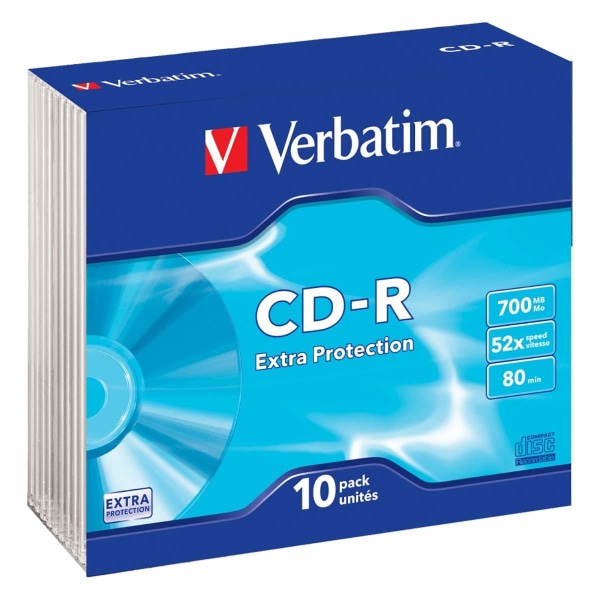 CD-R 52x 700 MB 10 Packa Slim Case Extra Protection