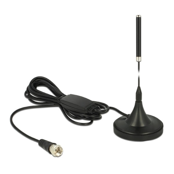 Delock DAB+ antenni, F-uros, RG-174, 21dBi, 2m kaapeli, magneettijalka