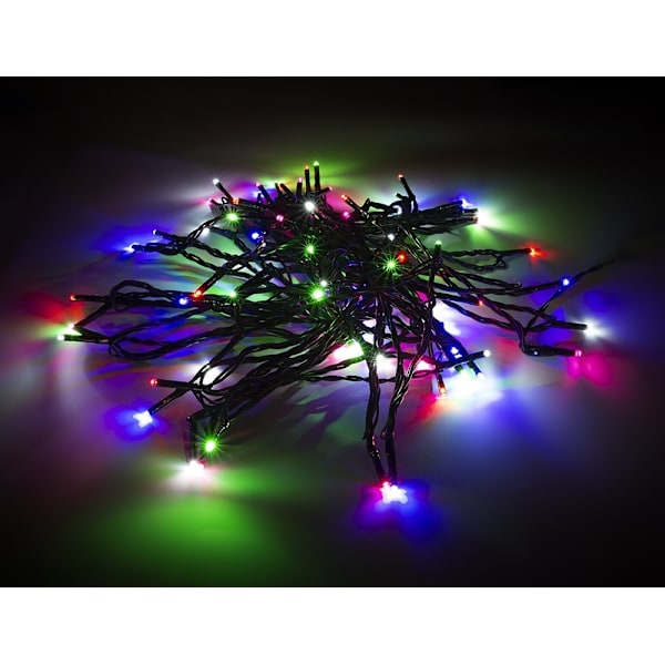 NORDIC HOME Flerfärgad LED ljusslinga, inomhus/utomhusbruk, 10 m