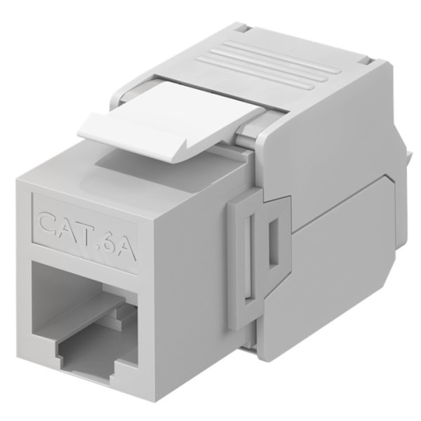 Goobay Keystone modul RJ45 CAT 6A, UTP 16,5 mm bred, krokodilleklemme til værktøjsfri IDC-montering