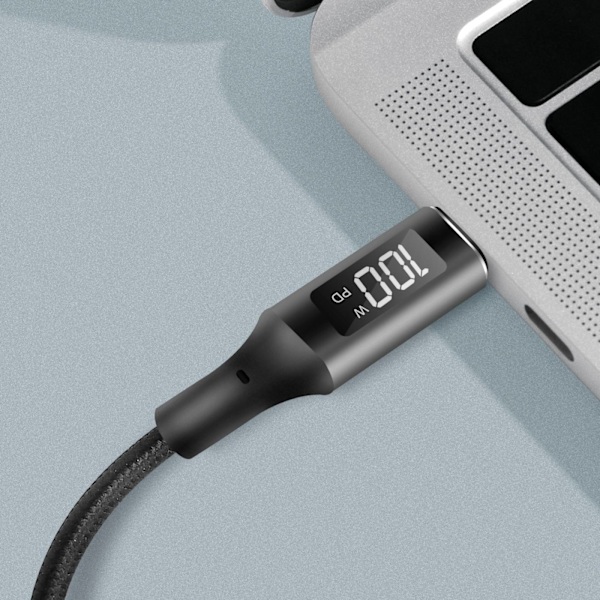 LogiLink USB-C - USB-C-kabel med display 100W 1 m Svart