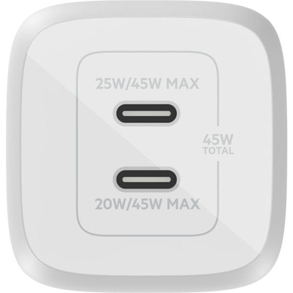 Belkin BoostCharge Pro Dual Port USB-C GaN 45W PD 3.0 laddare