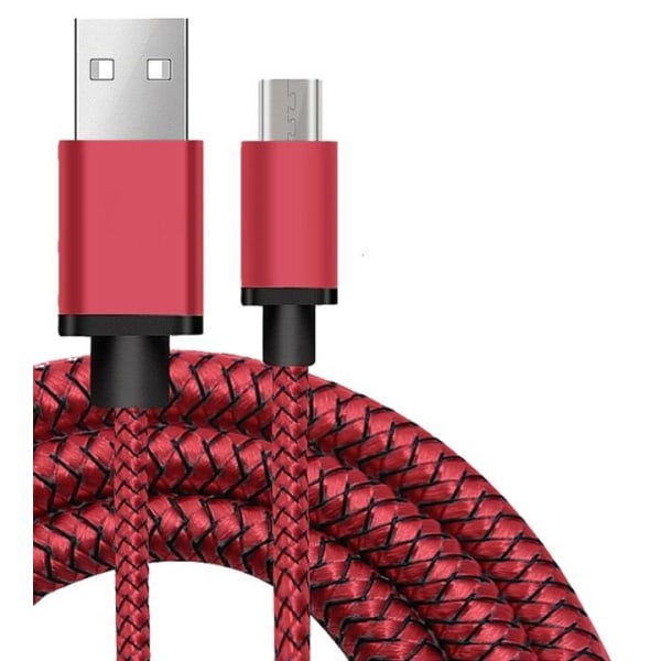 Micro-USB Textilkabel 1 m, Röd
