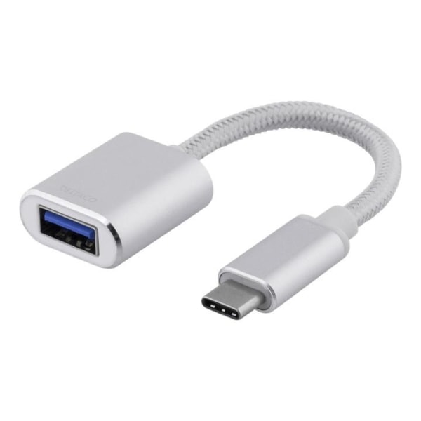 DELTACO sovitin USB-C 3.1 Gen 1 - USB-A OTG, alum., myyntipakk.,