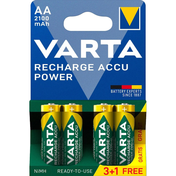 Varta Recharge Charge Accu Power AA 2100mAh 4 Pack (3+1)
