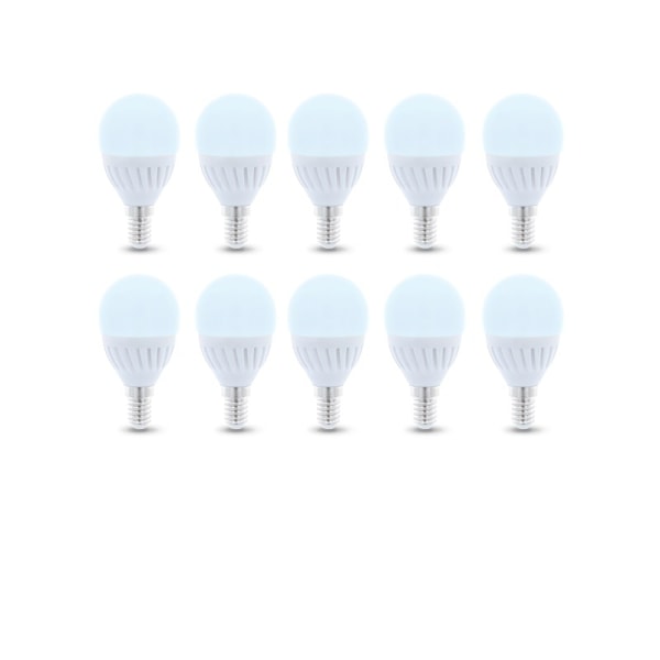 LED-Lampa E14, G45, 10W, 230V, 6000K, Keramisk 10-pack, Kallvitt