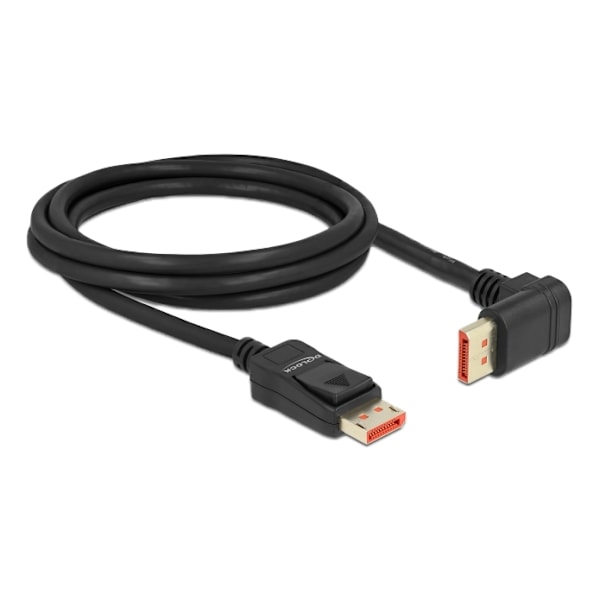 Delock DisplayPort cable male straight to male 90° upwards 8K 60Hz 2m