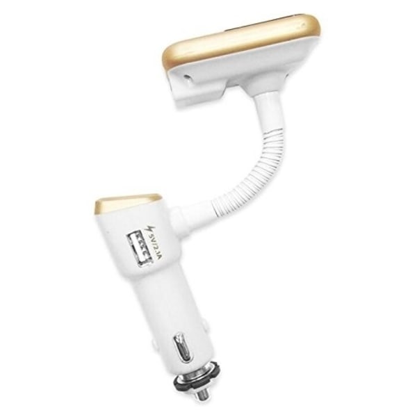 FM-sender med Bluetooth-håndfri og billader (guld)