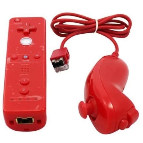 Remote Plus + Nunchuck till Wii-Wii U, Röd