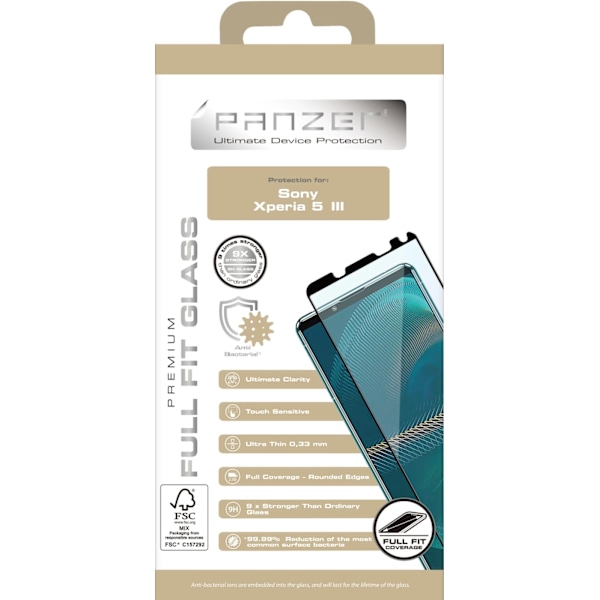 panzer Sony Xperia 5 III Full-Fit Glass Black Transparent,Svart