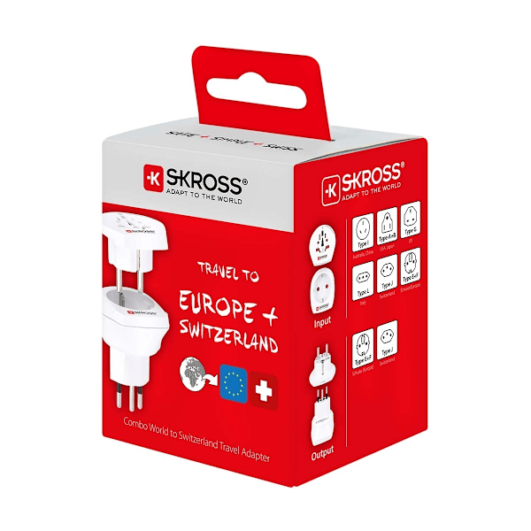 SKROSS Matka-adapteri Yhdistetty - Maailma-Sveitsi Maadoitettu