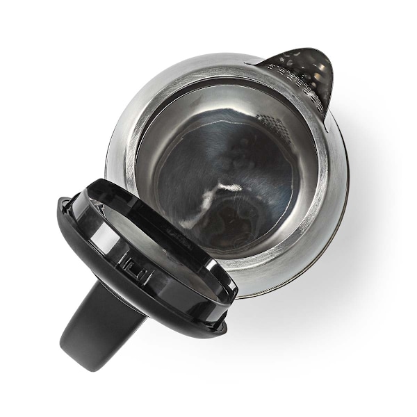 Nedis Vatten kokare | 1.7 l | Rostfritt stål | Aluminium / Svart | Roterbar 360 grader | Dolt värmeelement | Strix® kontroll | Koka-tort funktion