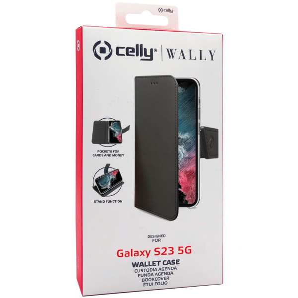 Celly Wallet Case Galaxy S23 5G Svar Svart