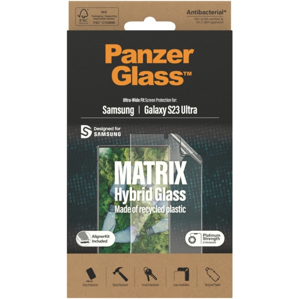 PanzerGlass Matrix beskyttelsesfilm, Easy Aligner, Samsung Galaxy S23 Transparent