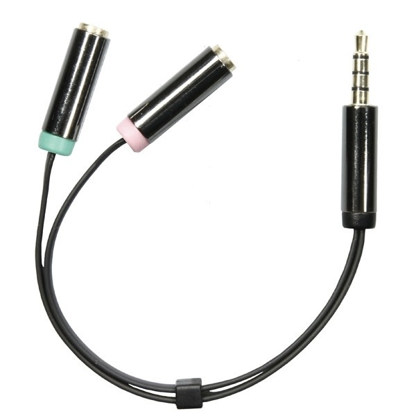 DELTACO, 3,5mm ur - 3,5mm mikrofoni ja stereo na, 0,1m, mu