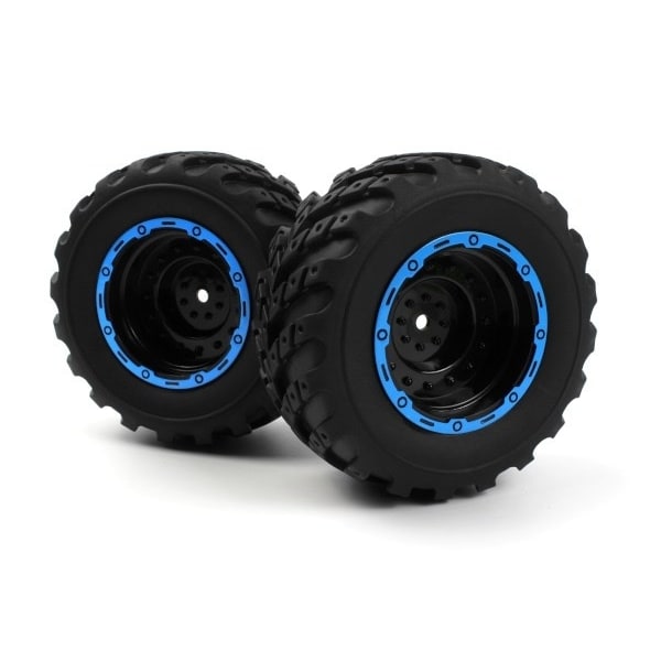 BLACKZON Smyter MT Wheels/Tires Assy (Black/Blue/2pcs)