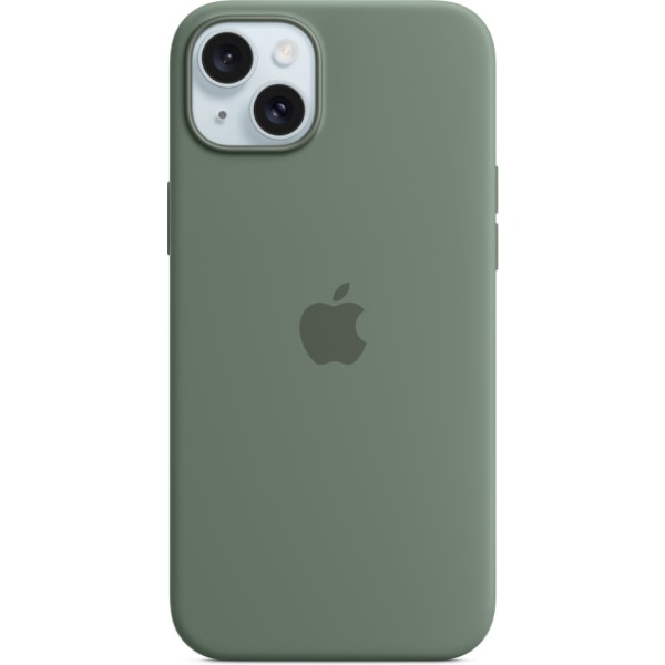 Apple iPhone 15 Plus silikonetui med MagSafe, cypresgrøn Grön