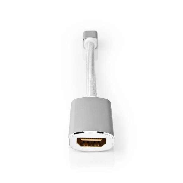 Nedis Mini DisplayPort kaapeli | DisplayPort 1.2 | Mini DisplayPort Uros | HDMI™ Ulostulo | 21.6 Gbps | Kullattu | 0.20 m | Pyöreä | Punottu | Hopea |