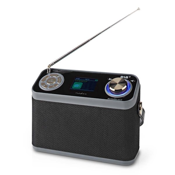 Nedis DAB+ Radio | Pöytämalli | DAB+ / FM | 2.4 " | Värinäyttö | Paristokäyttöinen / Verkkovirtakäyttöinen | Digitaalinen | 24 W | Bluetooth® | Kuulok