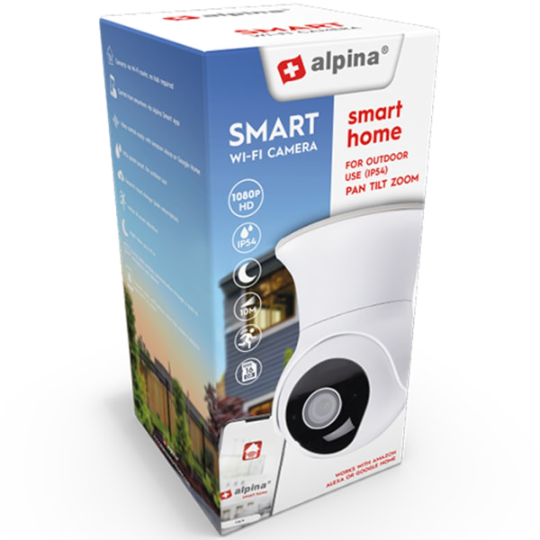 Alpina WiFi Smart udendørskamera 1080p drejeligt