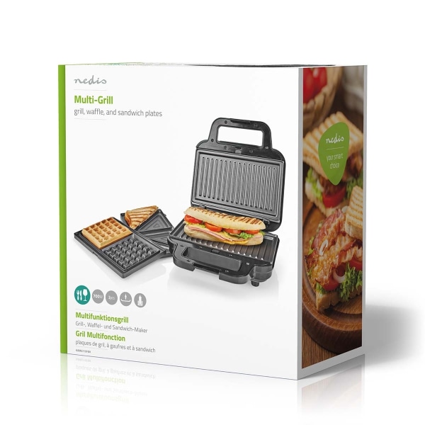 Nedis Multi grilli | Grilli / Sandwich / Waffle | 700 W | 22 x 1
