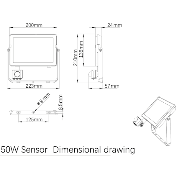 Philips ProjectLine Strålkastare 50W 4750lm Sensor