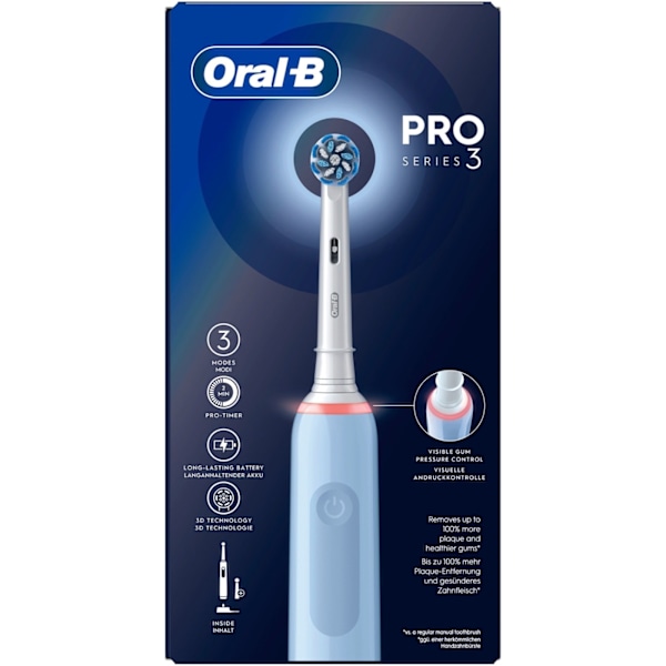 Oral B Eltandborste Pro3 Blue + Extra Refill