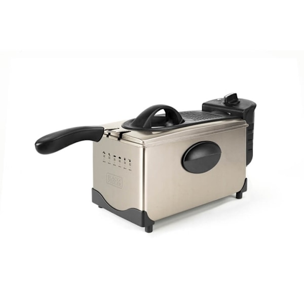 BLACK+DECKER Rasvakeitin 3 l Harjattu musta, Ruostumaton teräs