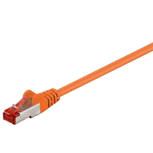 Goobay Patchkabel CAT 6, S/FTP (PiMF), orange, 0,25 m kopparledare (CU), halogenfri kabelhölje (LSZH)