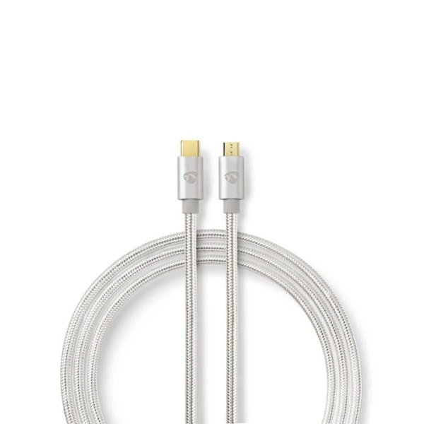 Nedis USB-kabel | USB 2.0 | USB-C™ Han | USB Micro-B han | 10 W | 480 Mbps | Guldplateret | 3.00 m | Runde | Flettet / Nylon | Aluminium | Cover Windo