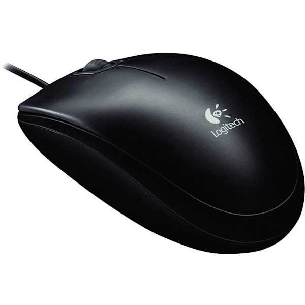 Logitech B100 optical USB mouse, 800 dpi, 180 cm cable, black