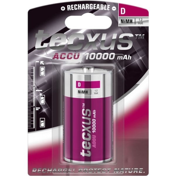 tecxus D (Mono)/HR20 laddningsbart batteri - 10000 mAh, 1 st. bl