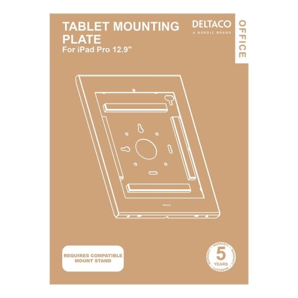 DELTACO OFFICE pidike 12,9" iPad Prolle (3. polvi), valkoinen