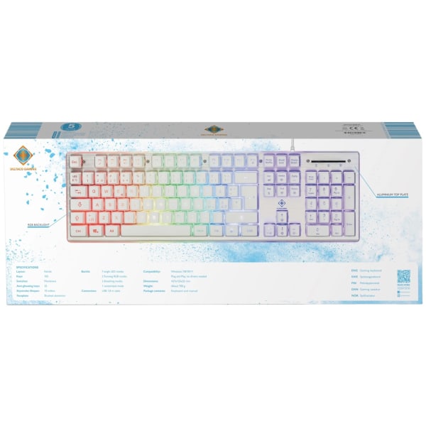 deltaco_gaming WK75 RGB keyboard 105 keys Nordic membrane switch