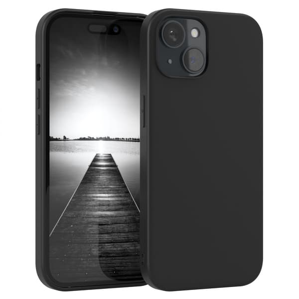 Silikonikotelo iPhone 15 Pro Max - Musta Svart