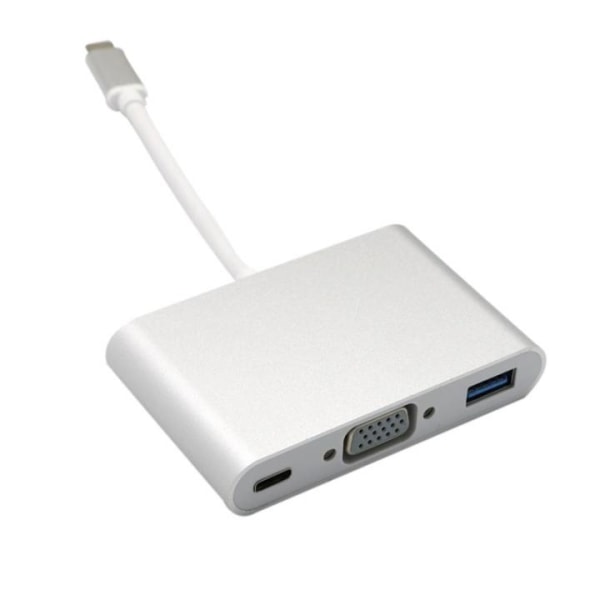 USB-C - VGA + HDMI, Multiport Adapter, Silver