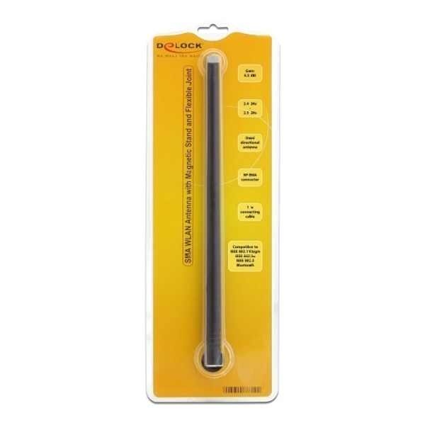 Delock WLAN 802.11 b/g/n Antenna RP-SMA 6.5 dBi Omnidirectional Joint