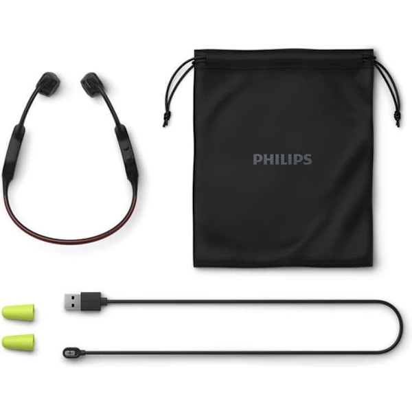 Philips A7607 -luujohdekuulokkeet, musta Svart