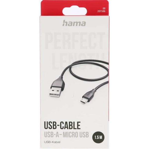 Hama Ladekabel USB-A til Micro-USB Sort 1,5m