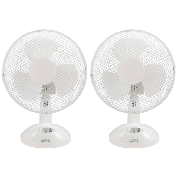 Pöytätuuletin klassisella muotoilulla, värähtelevä, 26 cm, 2-pack