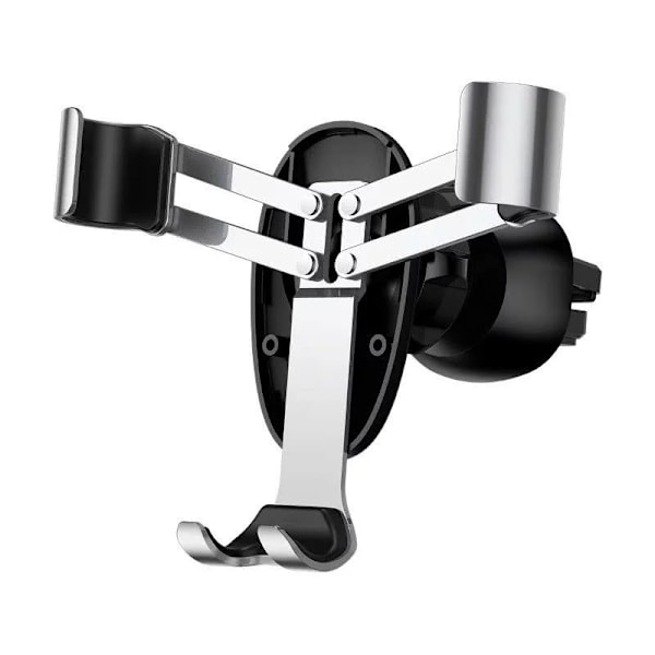 Baseus Mini Gravity - Auton puhelinteline, musta/hopea