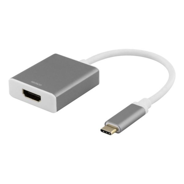 DELTACO USB-C - HDMI-sovitin, 4096x2160 60Hz, 0,2m, tähtiharmaa