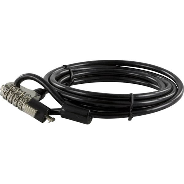 DELTACO wirelås för Laptop 1,8m cylinderlås, kombinationlås, 6mm wire (SH-5B)
