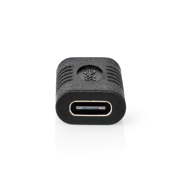 Nedis USB-C™ Adapter | USB 3.2 Gen 2 | USB-C™ Hona | USB-C™ Hona | 4K@60Hz | 10 Gbps | Rund | Nickelplaterad | Svart | Kuvert