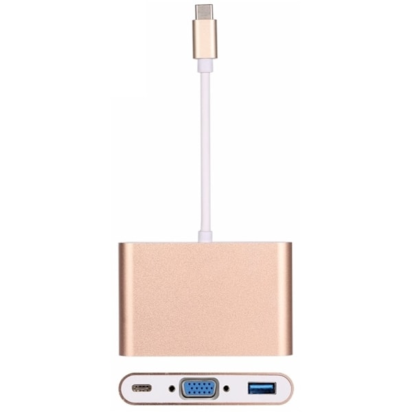 USB-C - VGA, Multiport Adapter, Guld
